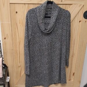 Chic Leopard Cowl Neck Sweater